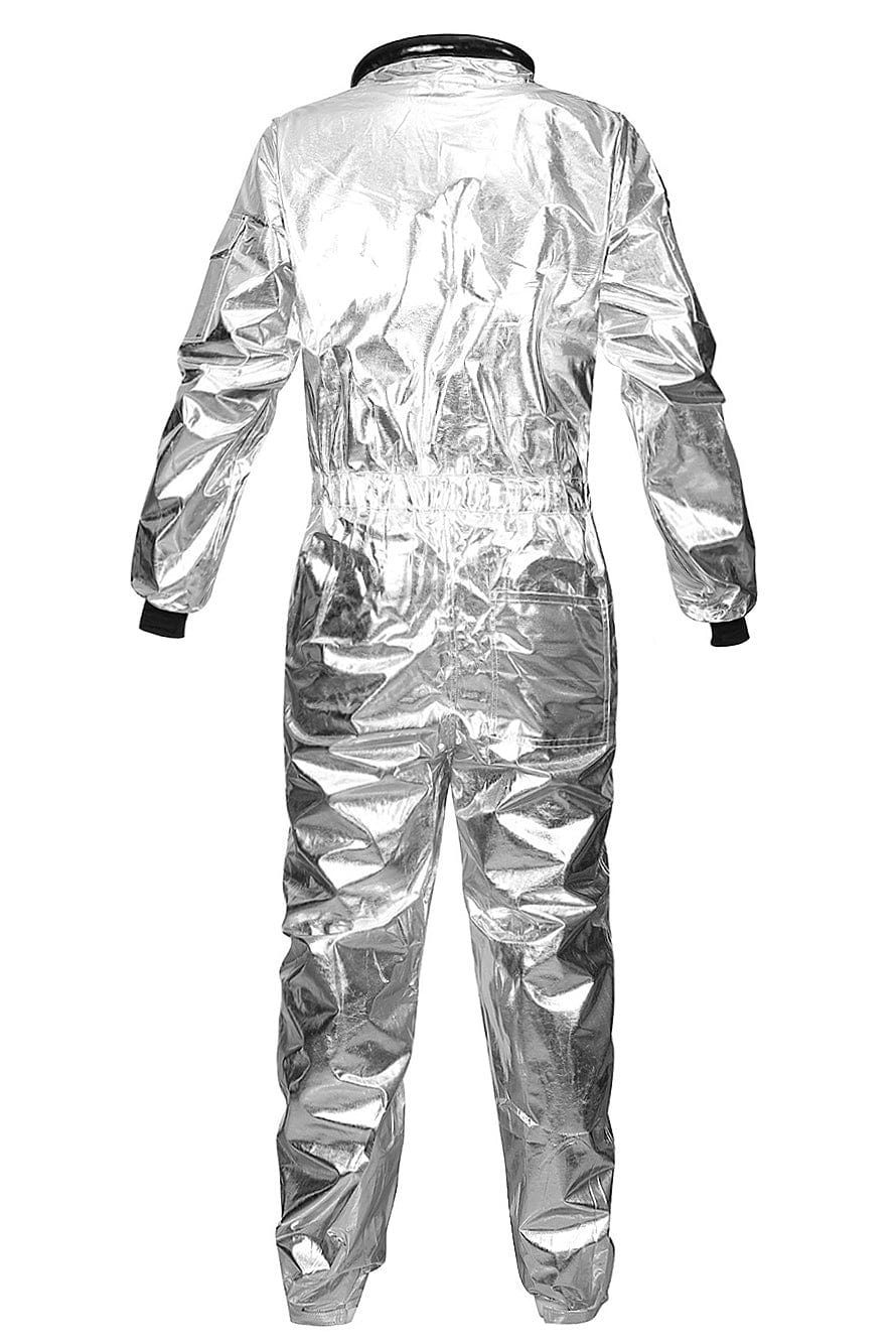 Couples Astronaut Costume Adult Silver Astronaut Jumpsuit – Meet Costumes