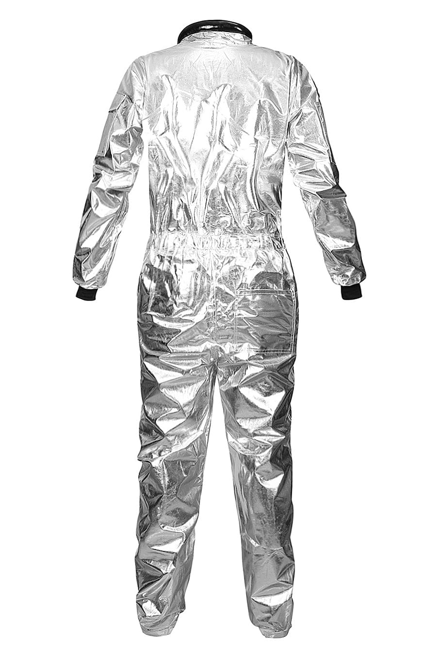 Couples Astronaut Costume Adult Silver Astronaut Jumpsuit – Meet Costumes
